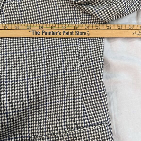 Samuelsohn Sport Coat 44R Houndstooth Blazer Black White Blue Flaws* - Picture 8 of 9